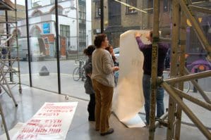 PS1_2 Vinyl installation in Rivington Place for SOcial Fabric